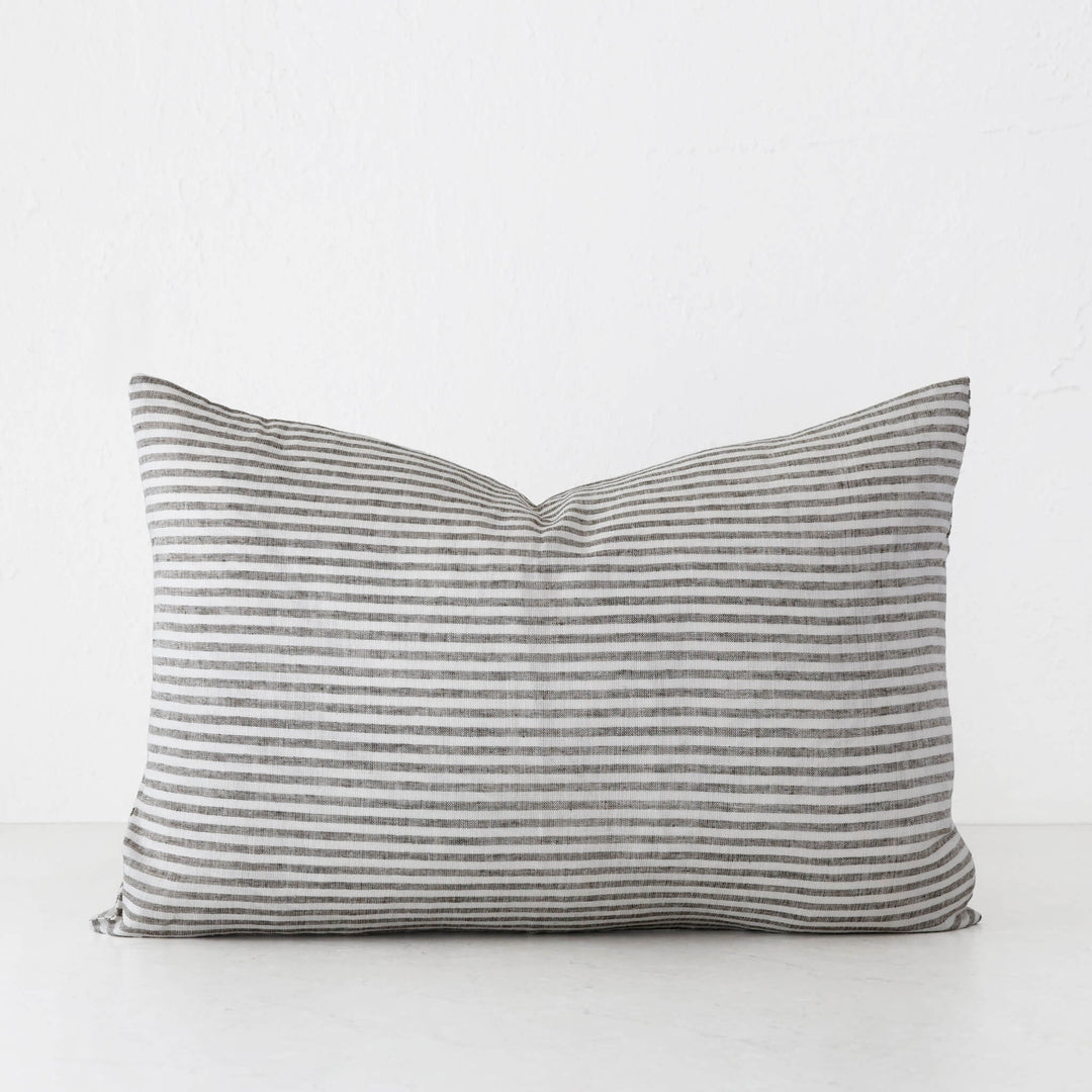 FRONTERA TICKING STRIPE CUSHION | EBONY MOCHA | 40X60