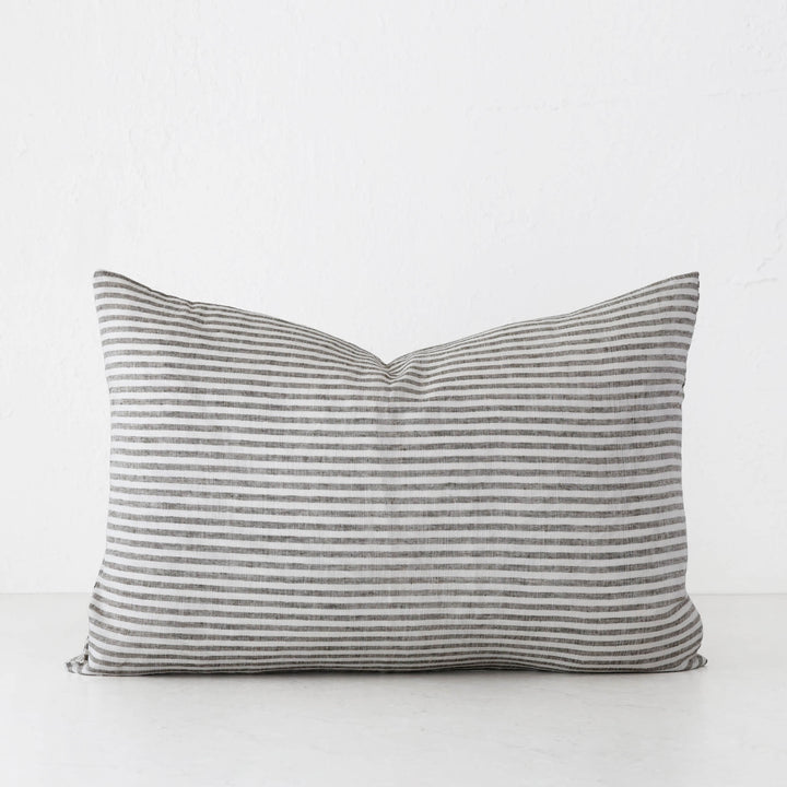 FRONTERA TICKING STRIPE CUSHION | EBONY MOCHA | 40X60