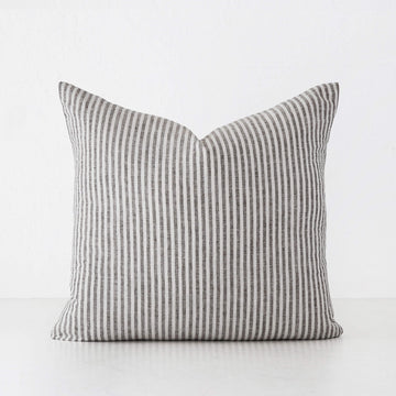 FRONTERA TICKING STRIPE CUSHION | EBONY MOCHA | 50X50