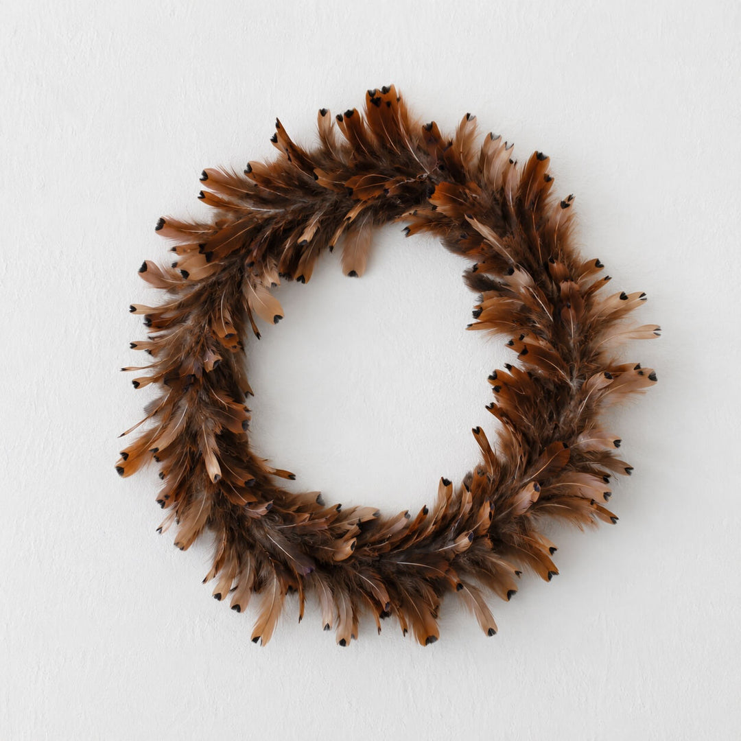 CHATILLON FEATHER WREATHS | CHESTNUT