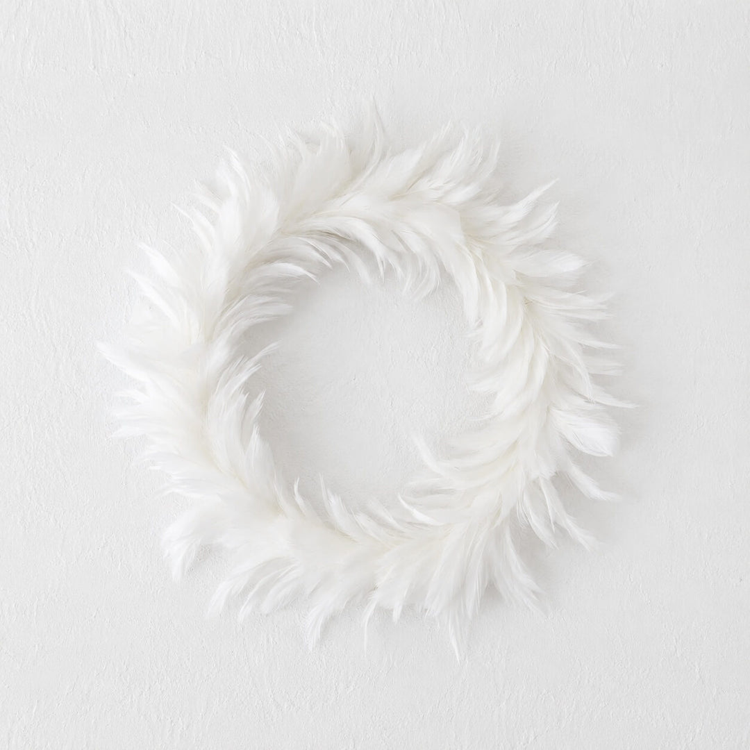 CHATILLON FEATHER WREATHS | WHITE
