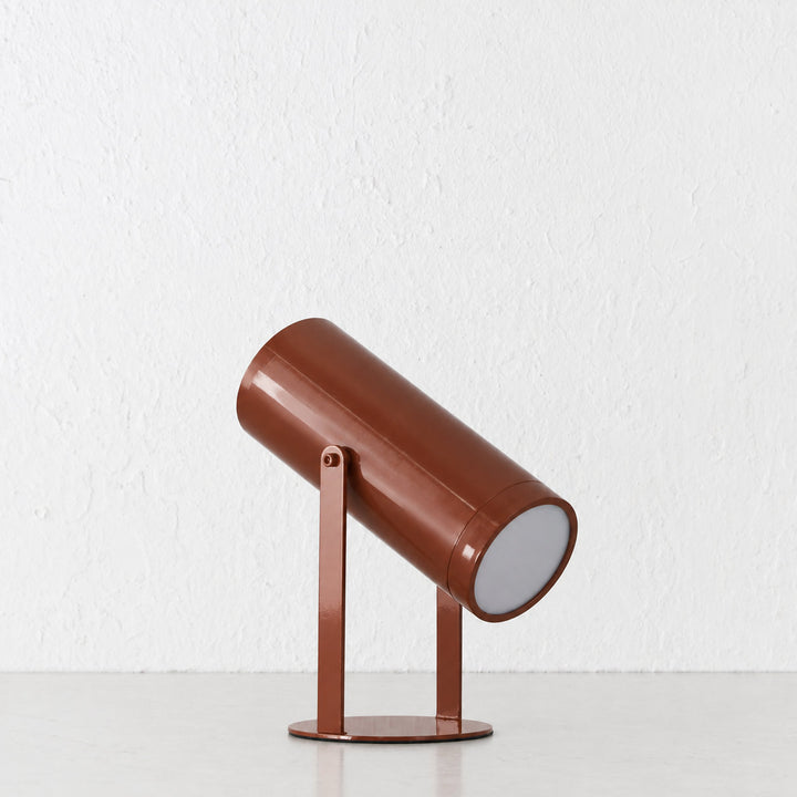 FERERRA LED RECHARGEABLE CYLINDER LAMP  |  23CM  |  BURNT TERRACOTTA