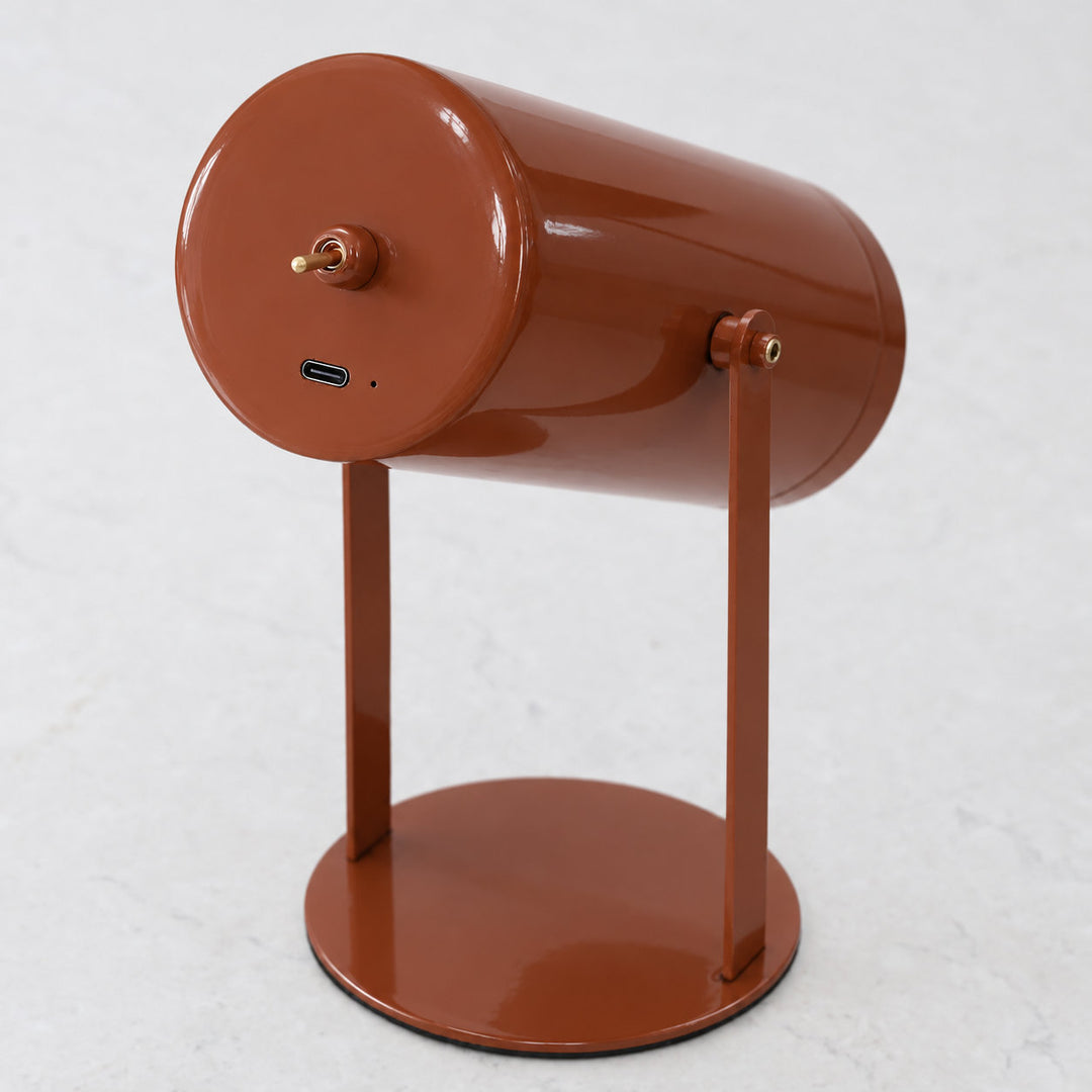 FERERRA LED RECHARGEABLE CYLINDER LAMP  |  23CM  |  BURNT TERRACOTTA