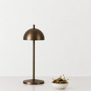 FONTAINES RECHARGEABLE INDOOR/OUTDOOR LED LANTERN  |  DARK BRASS