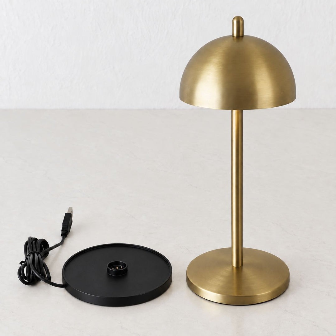 FONTAINES RECHARGEABLE INDOOR/OUTDOOR LED LANTERN  |  ANTIQUE BRASS