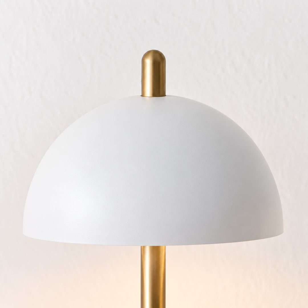 FONTAINES RECHARGEABLE INDOOR/OUTDOOR LED LANTERN  |  ANTIQUE BRASS + WHITE SHADE