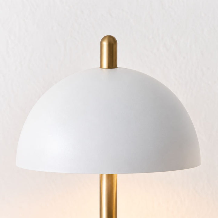 FONTAINES RECHARGEABLE INDOOR/OUTDOOR LED LANTERN  |  ANTIQUE BRASS + WHITE SHADE