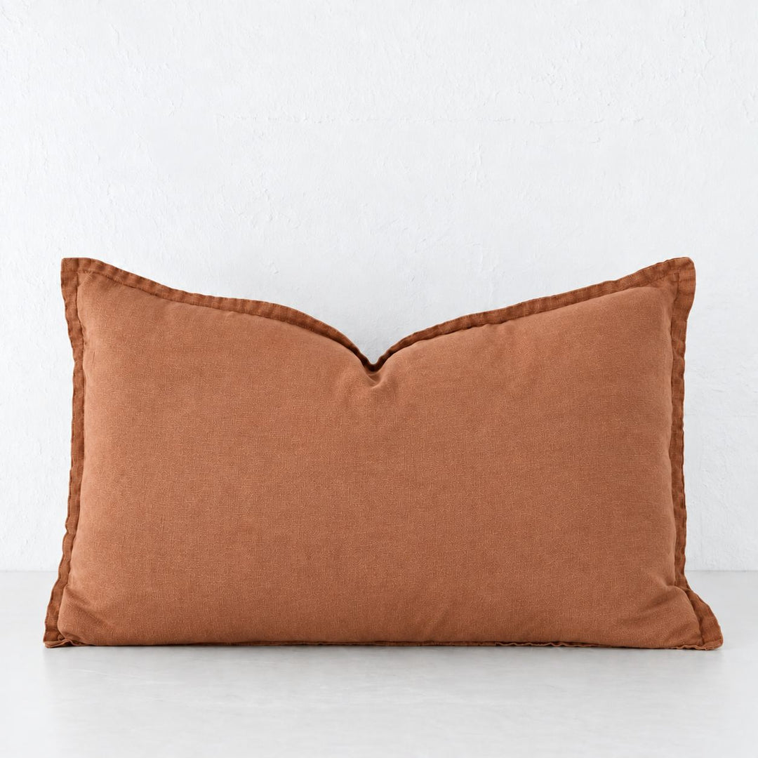FRENCH LINEN CUSHION  |  FIRED EARTH RUST  |  40X60 | 50X50 | 60X60