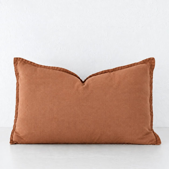 FRENCH LINEN CUSHION  |  FIRED EARTH RUST  |  40X60 | 50X50 | 60X60