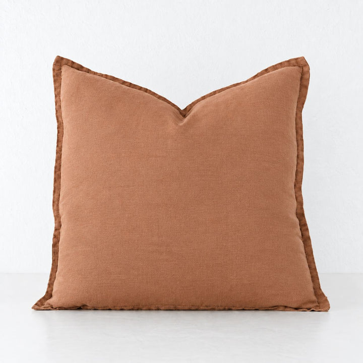 FRENCH LINEN CUSHION  |  FIRED EARTH RUST  |  40X60 | 50X50 | 60X60