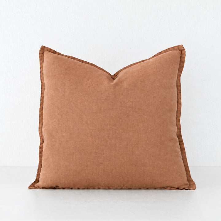 FRENCH LINEN CUSHION  |  FIRED EARTH RUST  |  40X60 | 50X50 | 60X60
