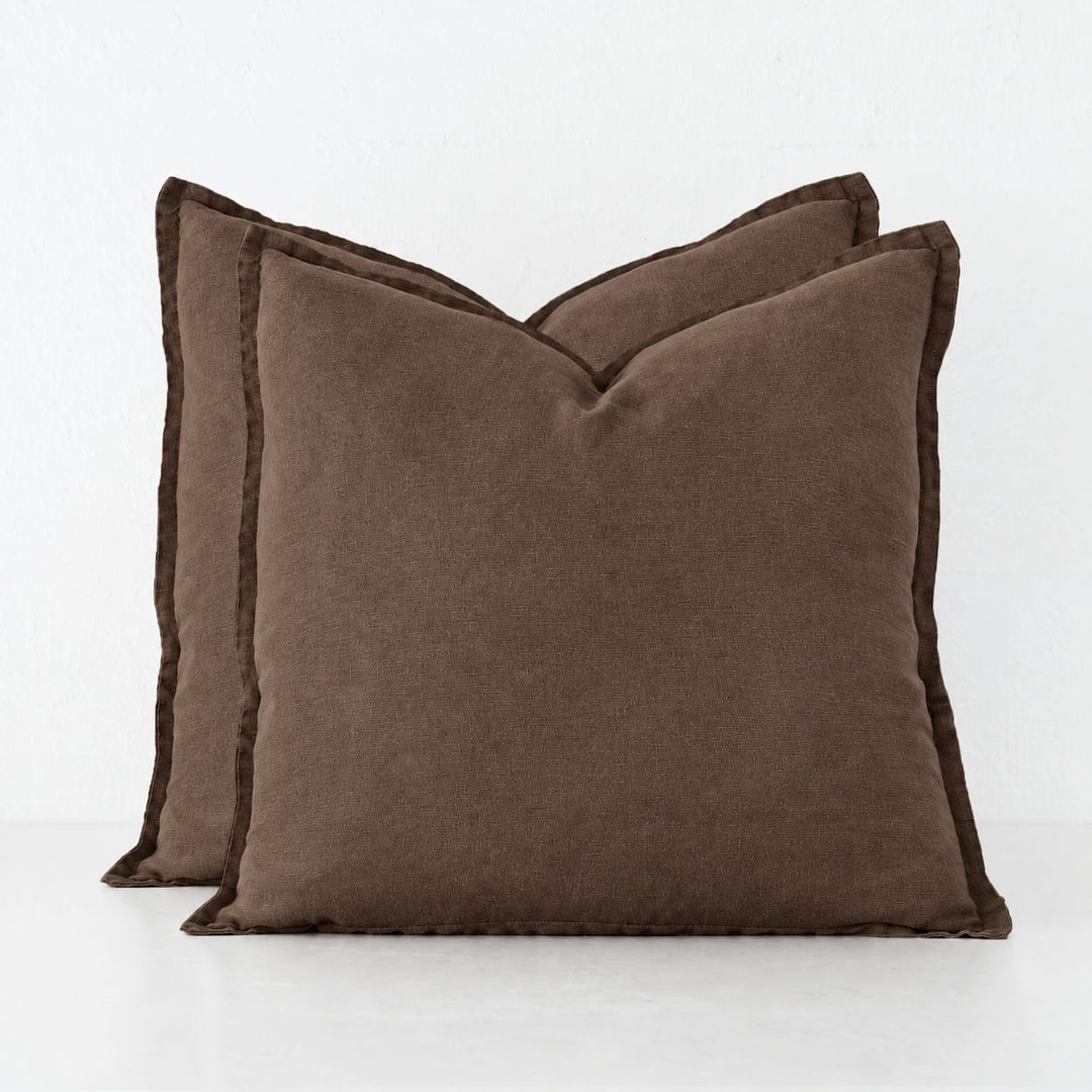 FRENCH LINEN CUSHION BUNDLES  |  OAKWOOD BROWN  |  40X60 | 50X50 | 60X60