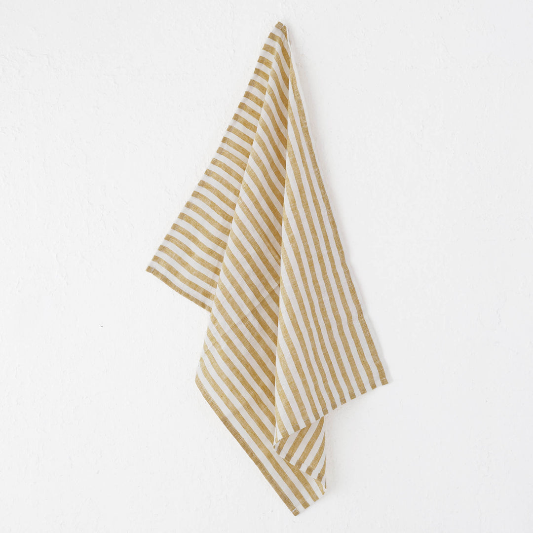 Frontera Awning Stripe Linen Kitchen Towel  |   Yellow  |  50X70CM