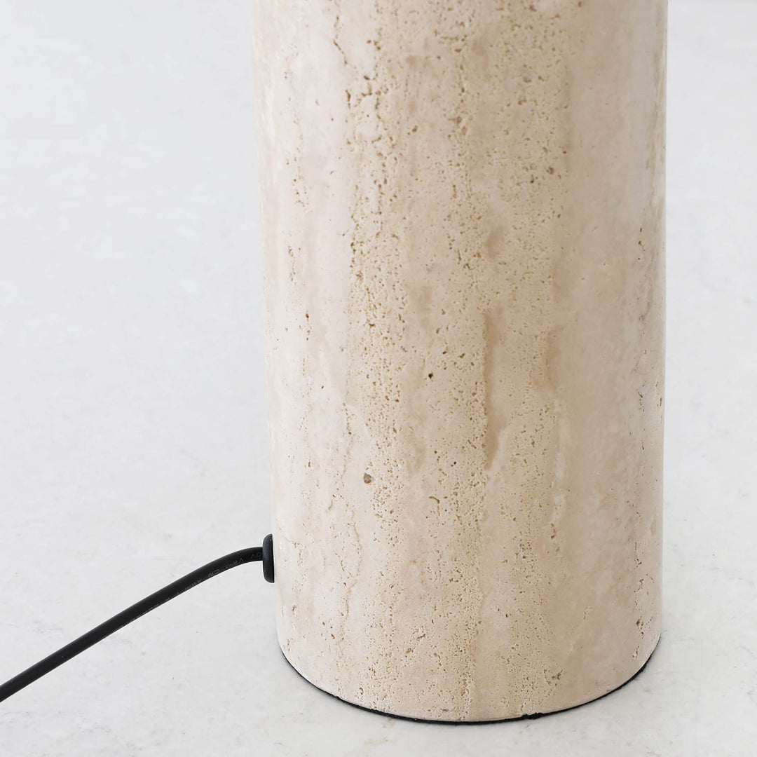 GIACOMO TABLE LAMP  |  50CM  |  MATTE BLACK + TRAVERTINE