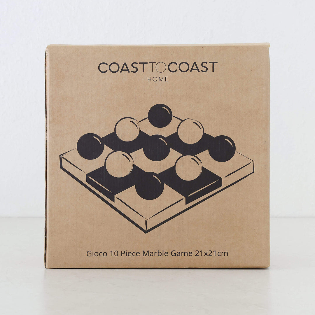 GIOCO MARBLE TIC TAC TOE GAME | FAWN + BLACK + WHITE MARBLE
