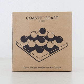 GIOCO MARBLE TIC TAC TOE GAME | FAWN + BLACK + WHITE MARBLE