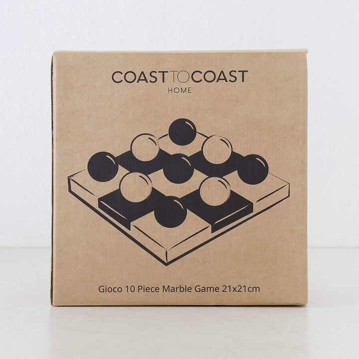 GIOCO MARBLE TIC TAC TOE GAME | FAWN + BLACK + WHITE MARBLE