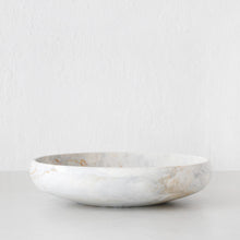 HADLEY RESIN SHALLOW BOWL  |  MEDIUM 37CM |  MARBLED STEEL + SAND