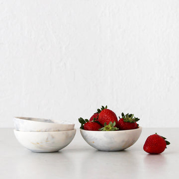 HADLEY RESIN PINCH BOWL BUNDLE X3  |  10CM  |  MARBLED STEEL + SAND