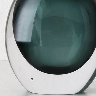 LIVING BY DESIGN EXCLUSIVE  |  HANS HAND BLOWN VASE  |  GREEN + CLEAR GLASS