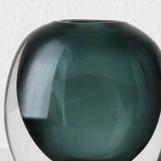LIVING BY DESIGN EXCLUSIVE  |  HANS HAND BLOWN VASE  |  GREEN + CLEAR GLASS