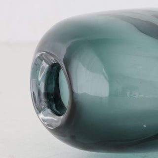 LIVING BY DESIGN EXCLUSIVE  |  HANS HAND BLOWN VASE  |  GREEN + CLEAR GLASS