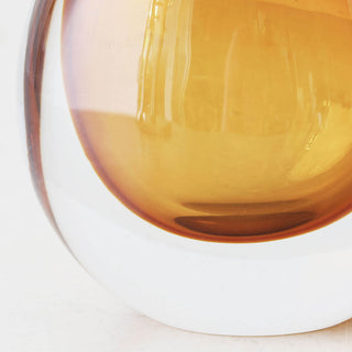 LIVING BY DESIGN EXCLUSIVE  |  HANS HAND BLOWN VASE BUNDLE X2 |  AMBER + CLEAR GLASS