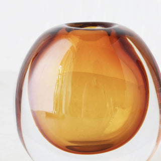 LIVING BY DESIGN EXCLUSIVE  |  HANS HAND BLOWN VASE BUNDLE X2 |  AMBER + CLEAR GLASS