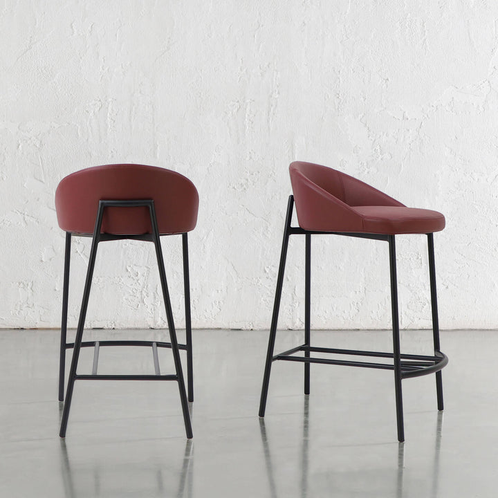 HAWLEY BAR CHAIR  |  BURNISHED CURRANT VEGAN LEATHER