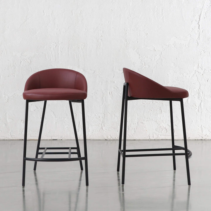 HAWLEY BAR CHAIR  |  BURNISHED CURRANT VEGAN LEATHER