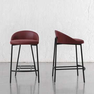 HAWLEY BAR CHAIR  |  BURNISHED CURRANT VEGAN LEATHER