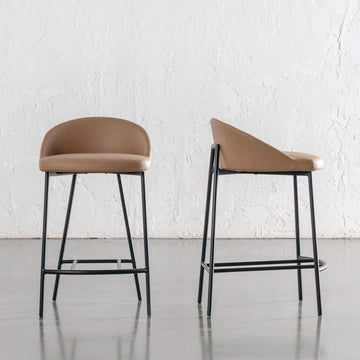 HAWLEY BAR CHAIR  |  CANYON TAN VEGAN LEATHER