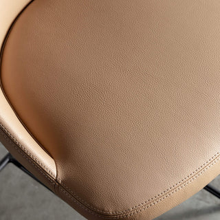 HAWLEY BAR CHAIR  |  CANYON TAN VEGAN LEATHER | SEAT CLOSEUP