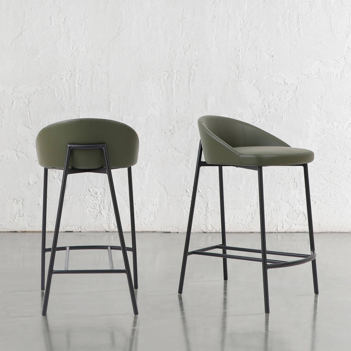 HAWLEY BAR CHAIR  |  MEDITERRANEAN DEEP OLIVE VEGAN LEATHER