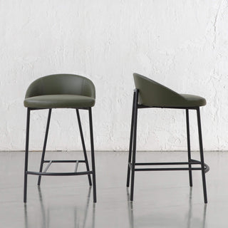 HAWLEY BAR CHAIR  |  MEDITERRANEAN DEEP OLIVE VEGAN LEATHER