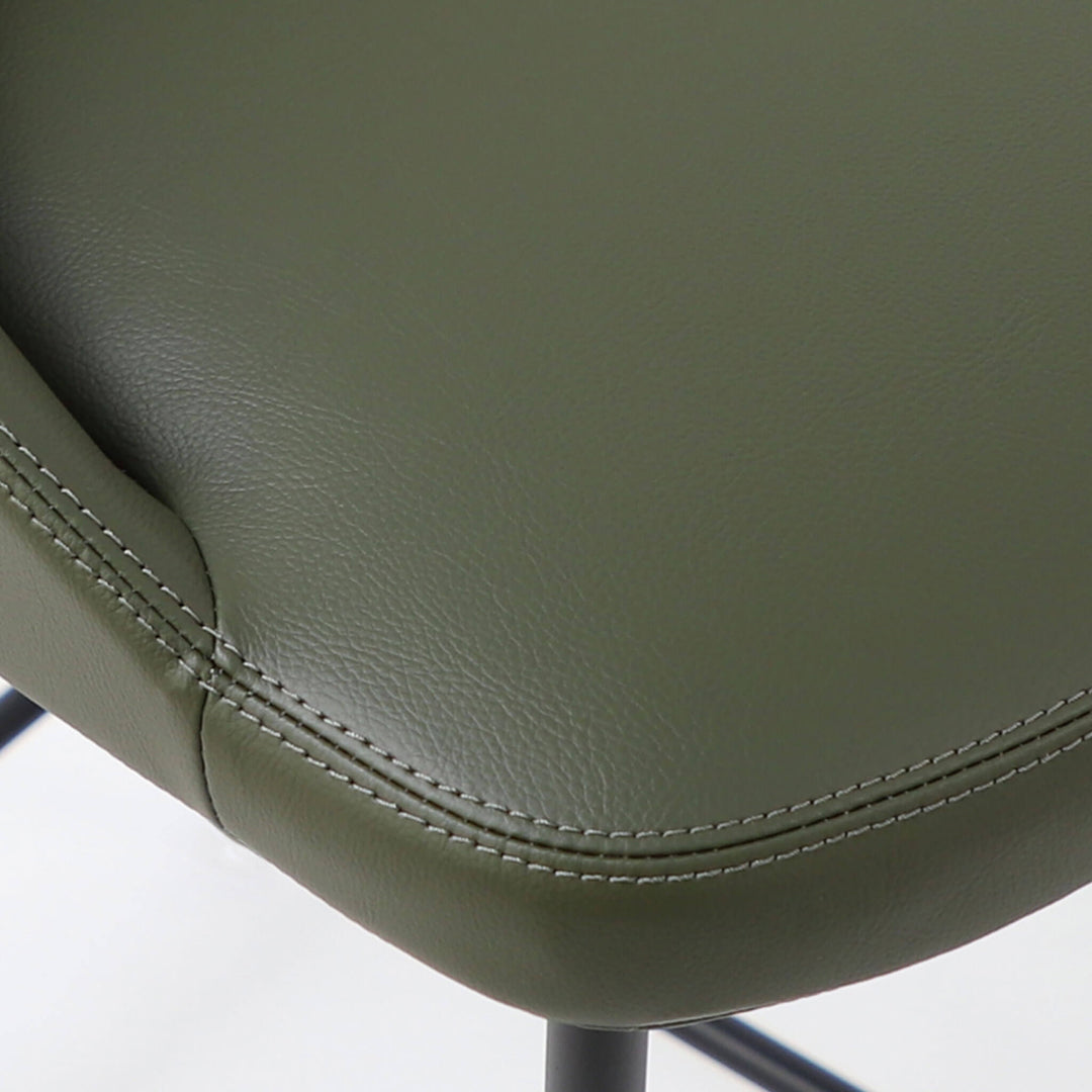 HAWLEY BAR CHAIR  |  MEDITERRANEAN DEEP OLIVE VEGAN LEATHER