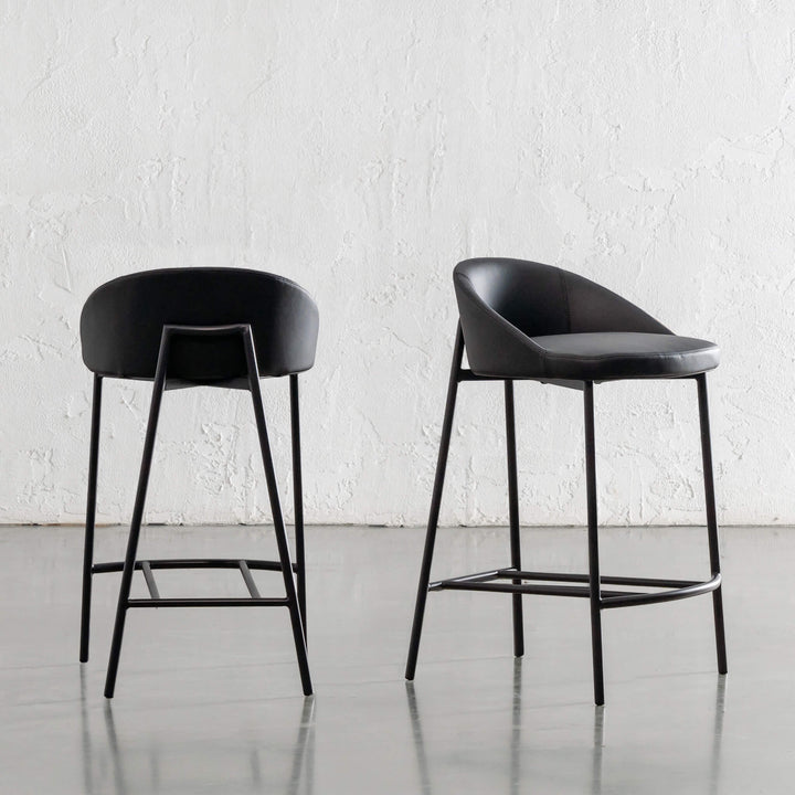 HAWLEY BAR CHAIR | NOIR BLACK VEGAN LEATHER