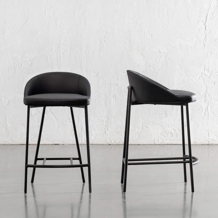 HAWLEY BAR CHAIR | NOIR BLACK VEGAN LEATHER