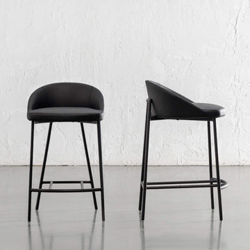 HAWLEY BAR CHAIR | NOIR BLACK VEGAN LEATHER