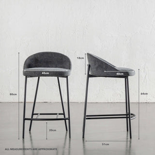 HAWLEY BAR CHAIR | GRANITE SHADOW WEAVE | MEASUREMENTS