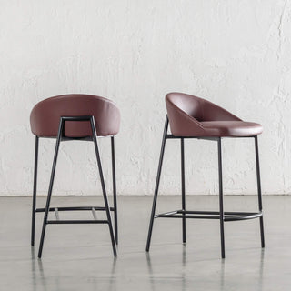 HAWLEY BAR CHAIR  |  BURNISHED CURRANT VEGAN LEATHER