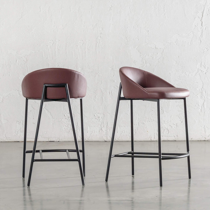HAWLEY BAR CHAIR  |  BURNISHED CURRANT VEGAN LEATHER