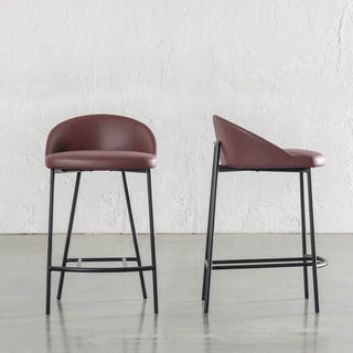 HAWLEY BAR CHAIR  |  BURNISHED CURRANT VEGAN LEATHER