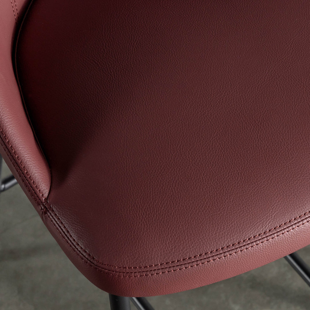 HAWLEY BAR CHAIR  |  BURNISHED CURRANT VEGAN LEATHER