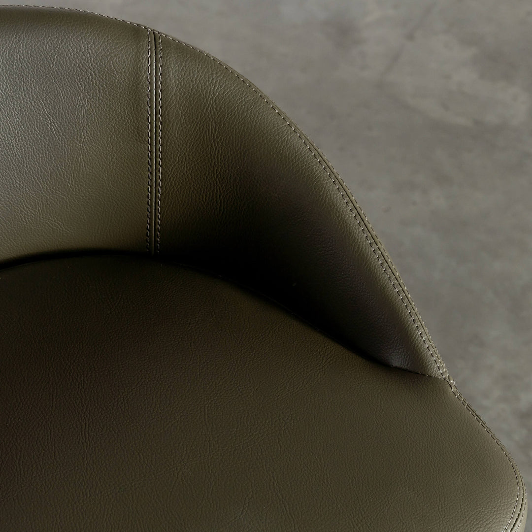 HAWLEY BAR CHAIR  |  MEDITERRANEAN DEEP OLIVE VEGAN LEATHER