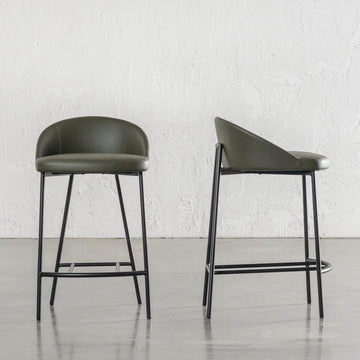 HAWLEY BAR CHAIR  |  MEDITERRANEAN DEEP OLIVE VEGAN LEATHER