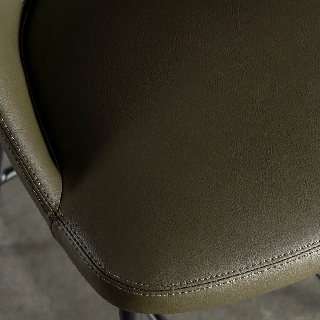 HAWLEY BAR CHAIR  |  MEDITERRANEAN DEEP OLIVE VEGAN LEATHER