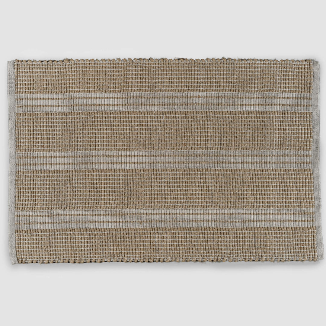 HAYMAN JUTE DOOR MAT  |  60 X 90  |  NATURAL + OATMEAL STRIPE