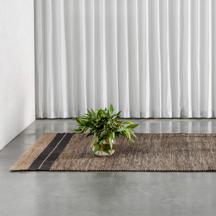 HAYMAN JUTE RUG  |  NATURAL + BALTIC STONE - 200 X 300CM - styled