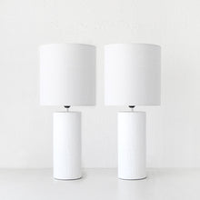 HESSIAN CYLINDER TABLE LAMP BUNDLE x2 | 70CM | WHITE